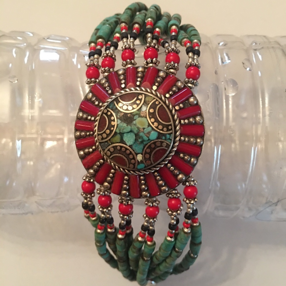 HOST PICK! Southwest Inspired Multistrand Bead and Stone Bracelet